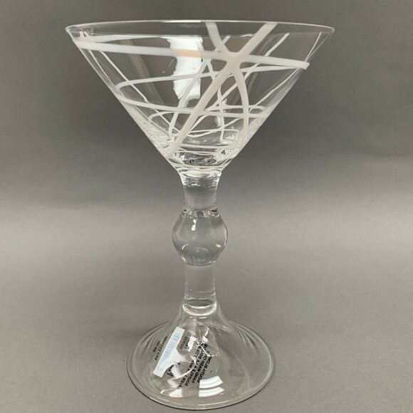 Pier 1 One Clear Stem Wine Glass Mouth Blown 7 3/8" high - Picture 4 of 6